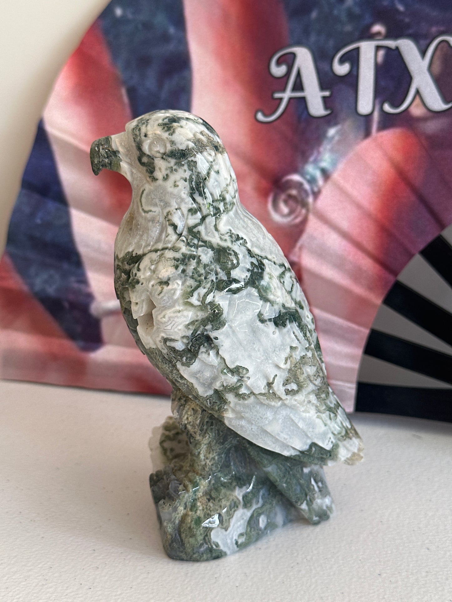 Tree Agate Eagle Carving