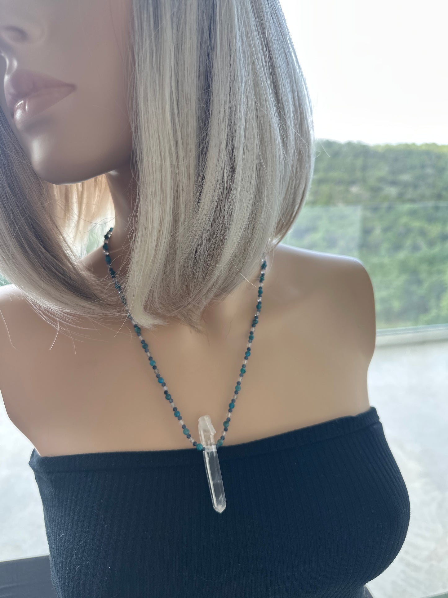 Serian Starseed Activation Necklace With Lemurian Blue Needle Point