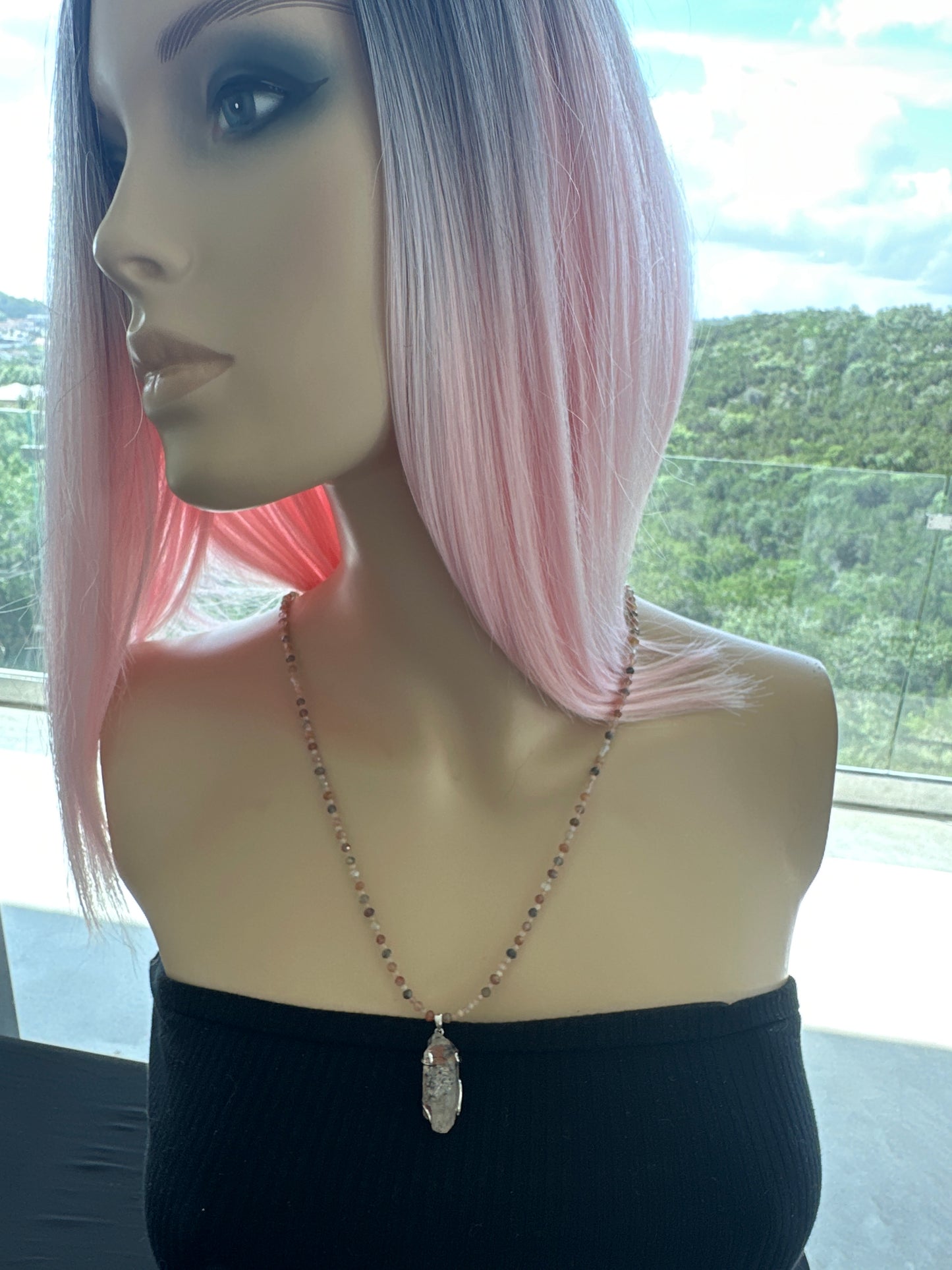 *TWIN* Pink Petroleum Enhydro Quartz Necklace