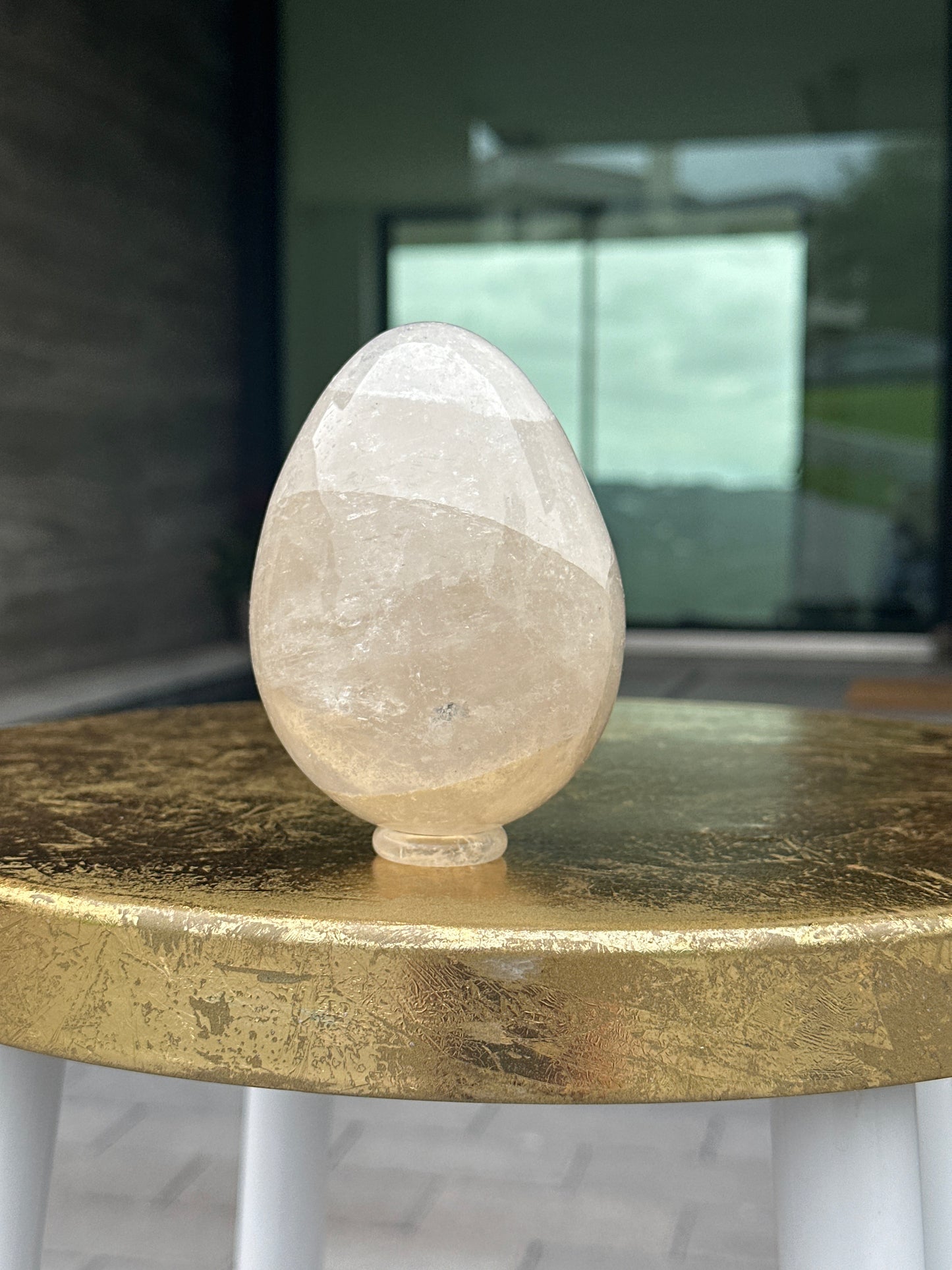 Clear and Light Smoky Quartz Egg