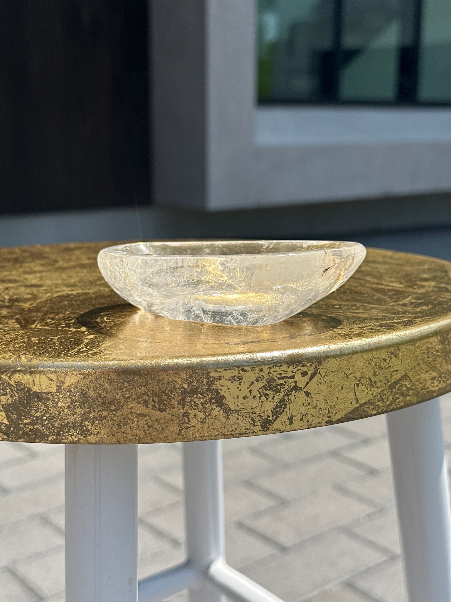 Clear Quartz Bowl with Inclusions