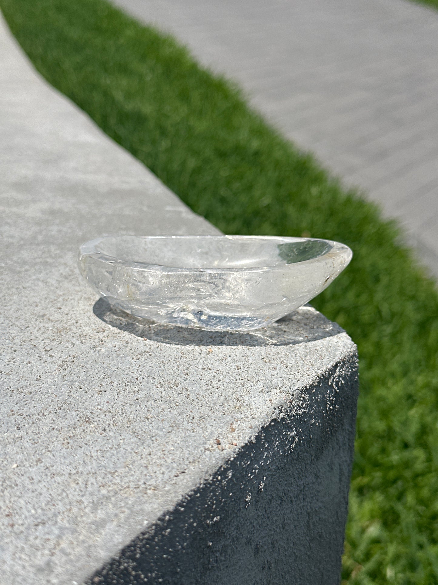Clear Quartz Bowl with Inclusions
