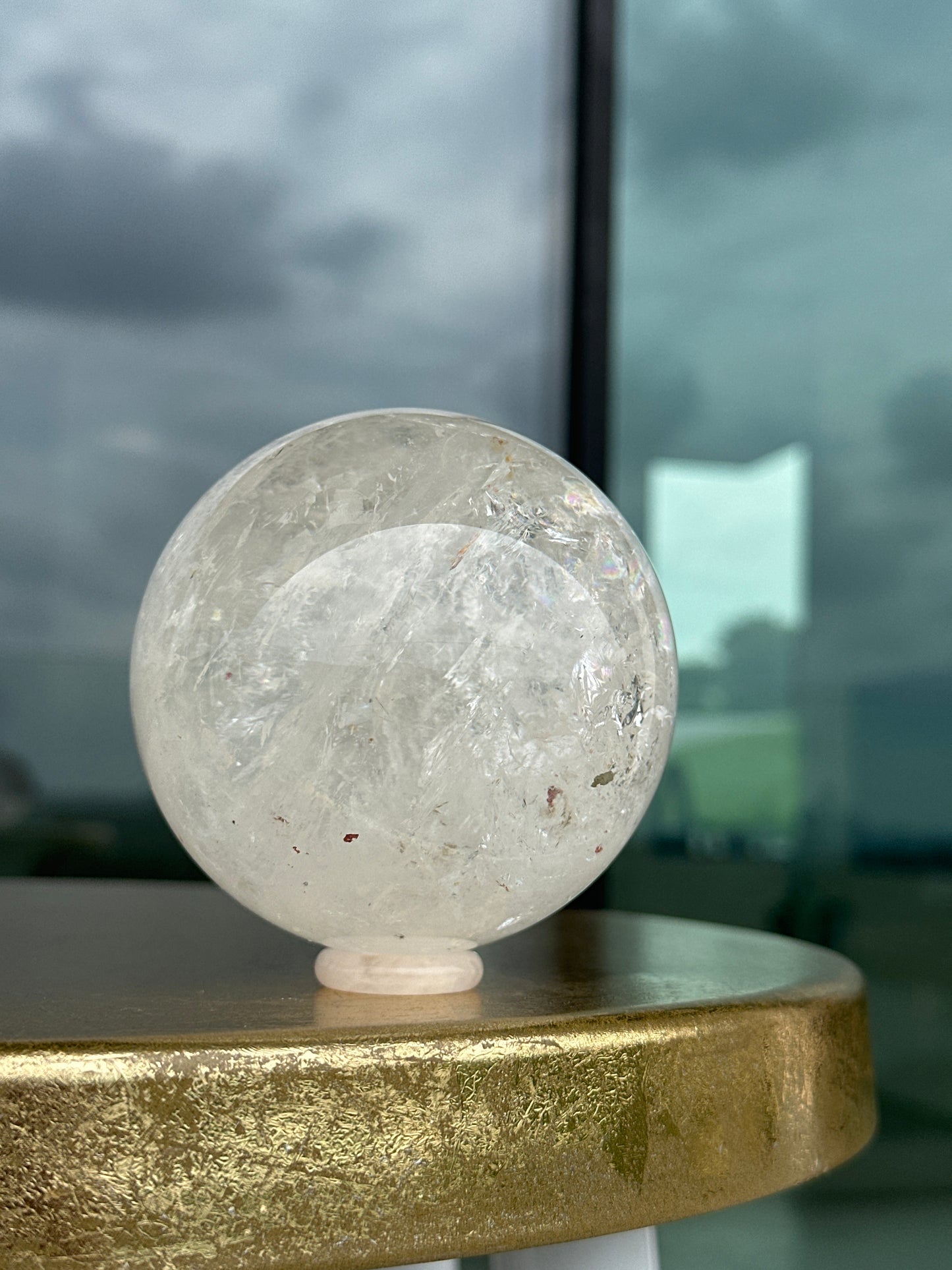 Rainbow Filled Clear Quartz Sphere
