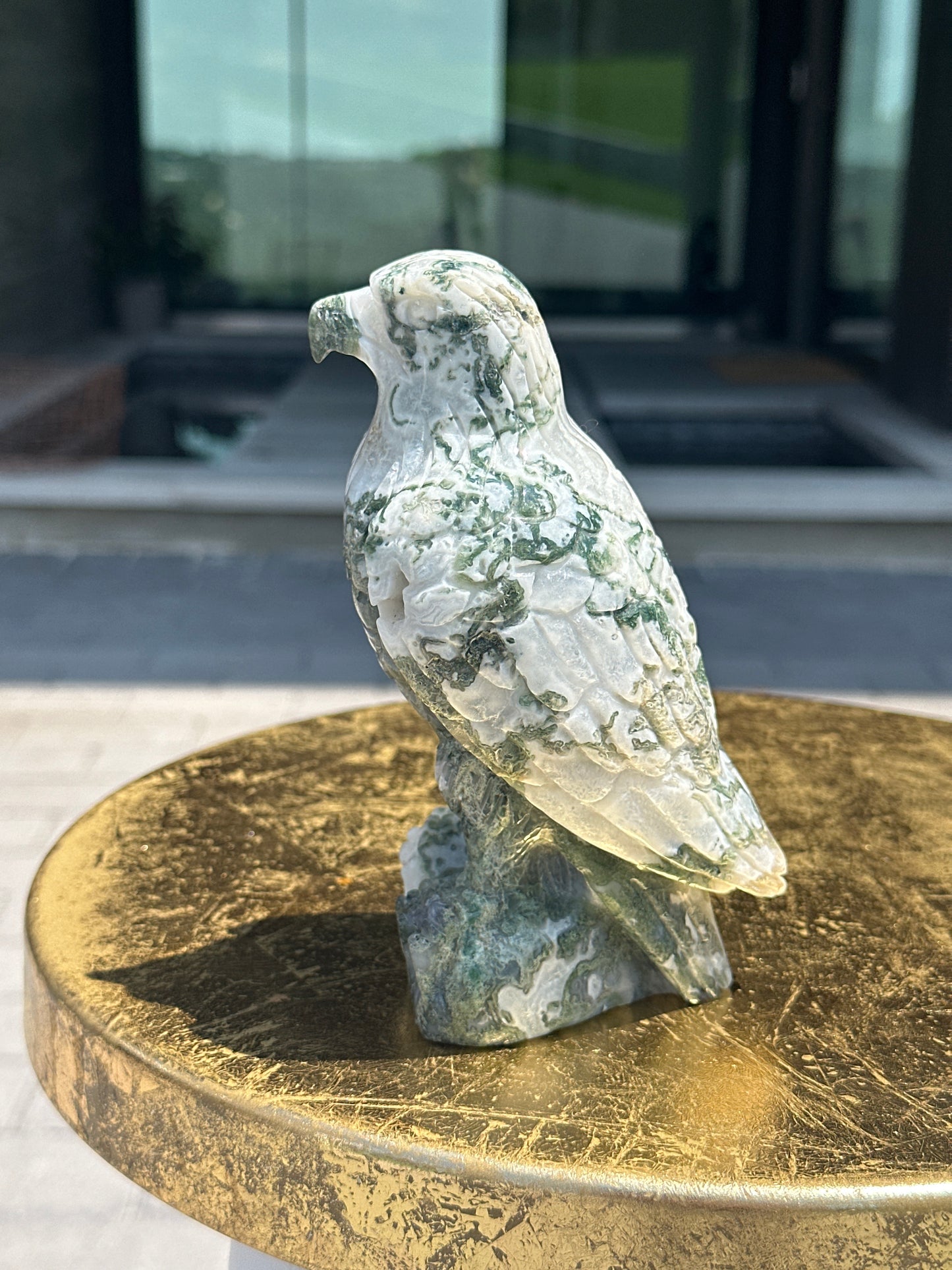 Tree Agate Eagle Carving