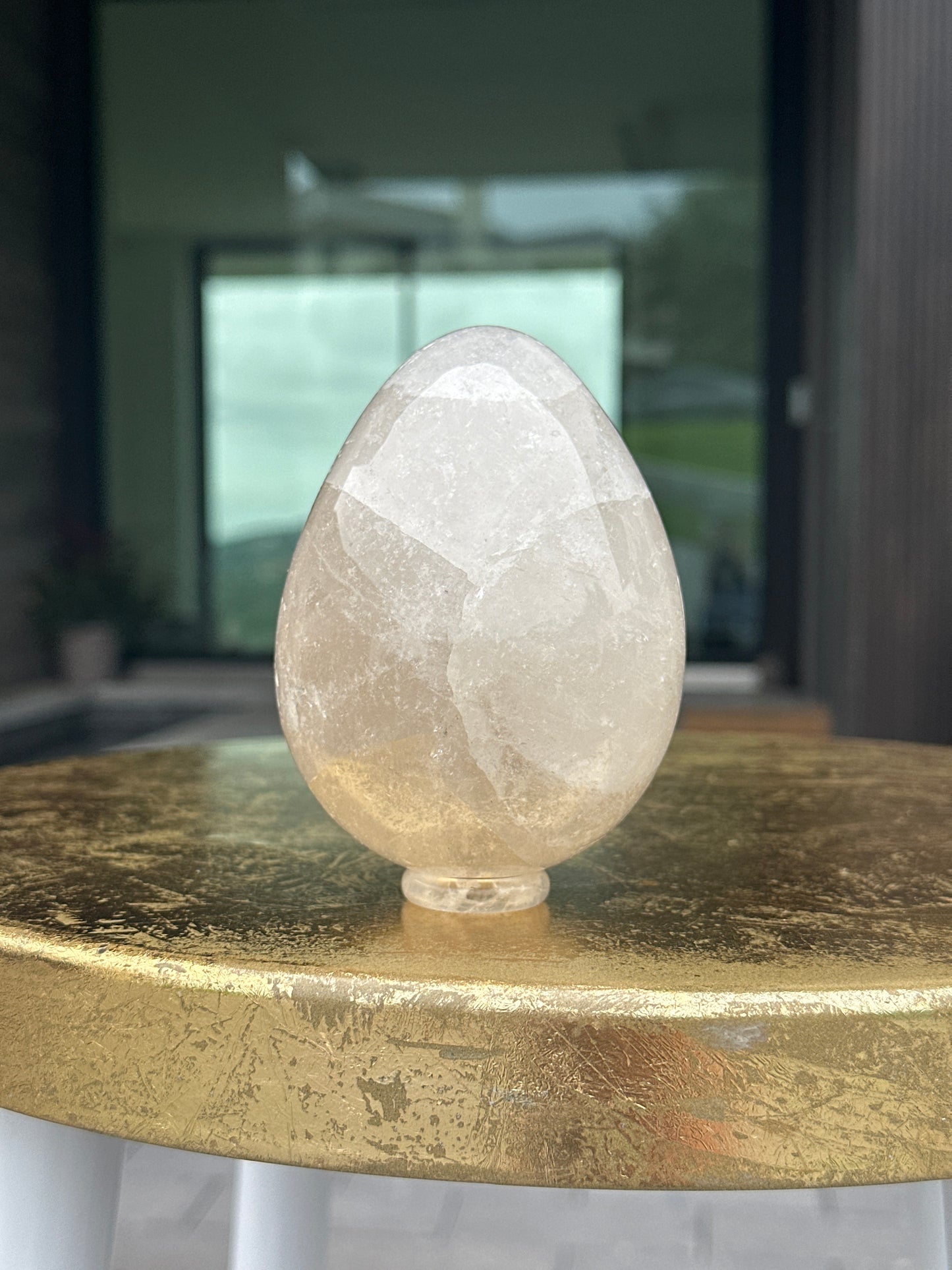 Clear and Light Smoky Quartz Egg