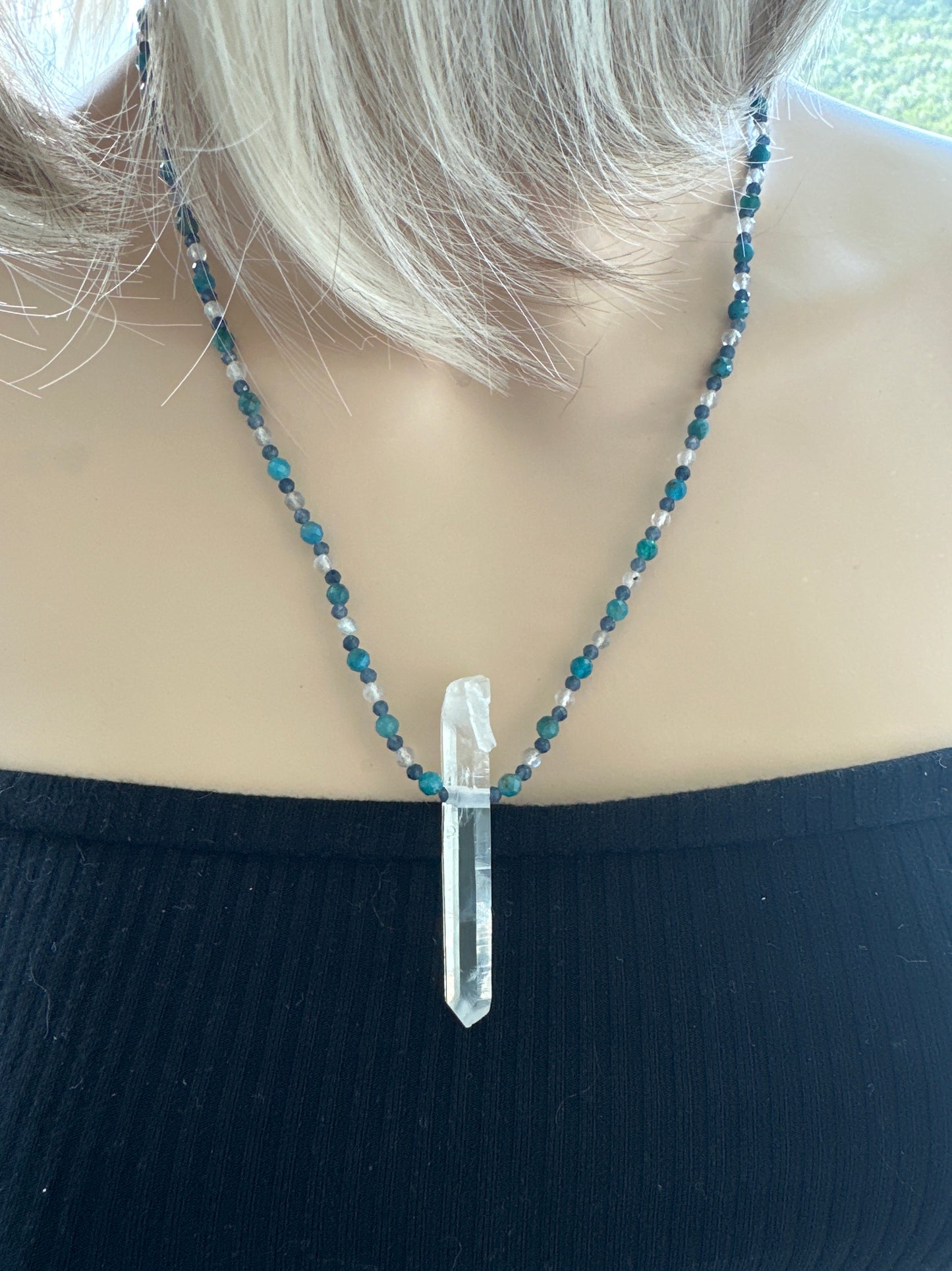 Serian Starseed Activation Necklace With Lemurian Blue Needle Point