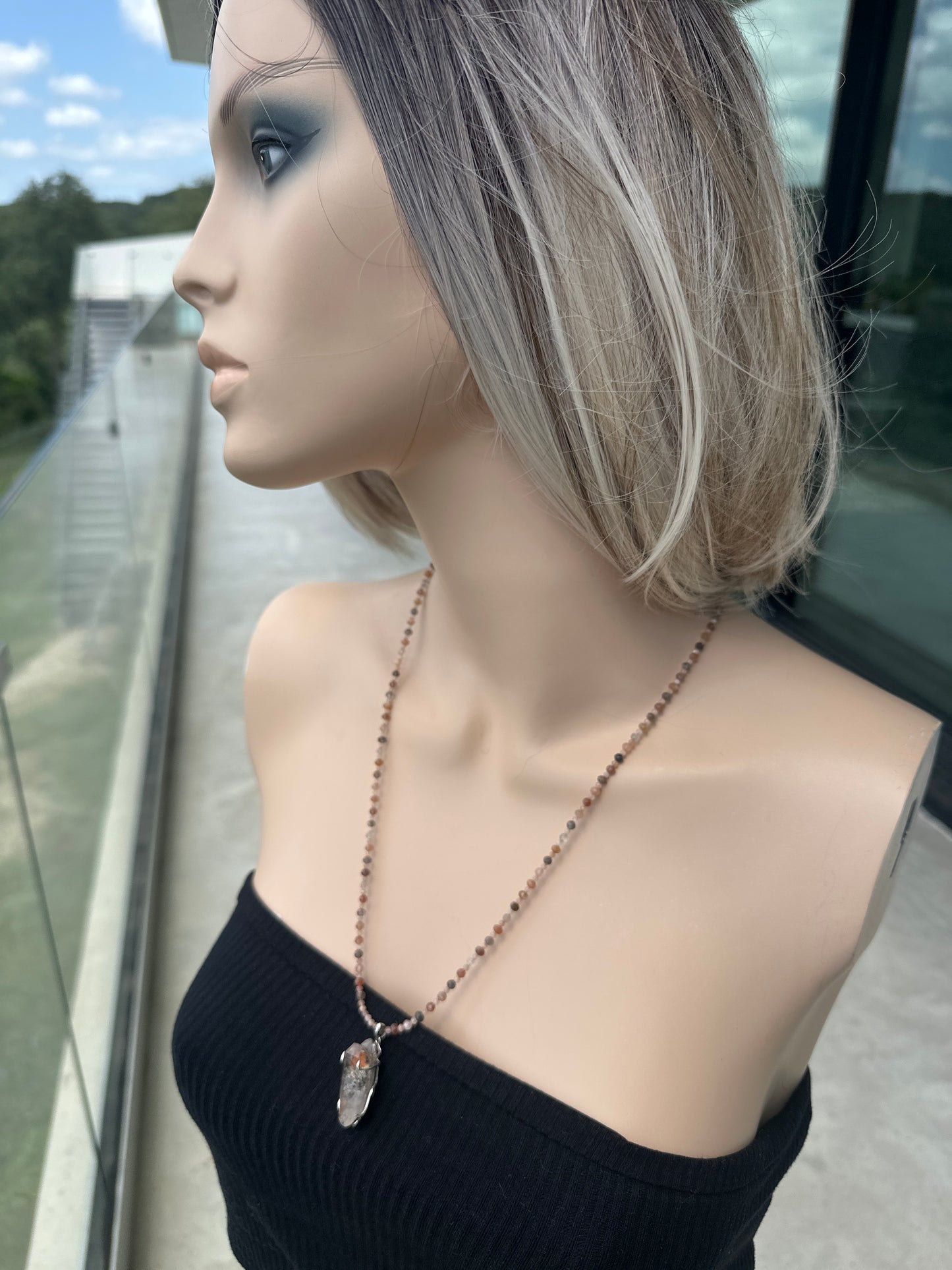 *TWIN* Pink Petroleum Enhydro Quartz Necklace