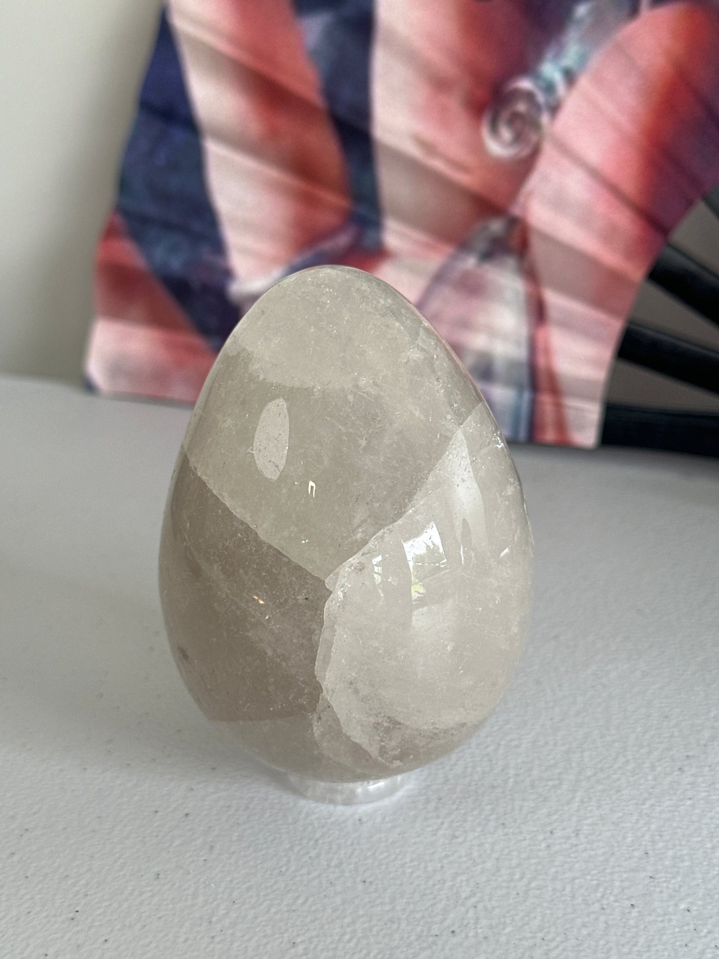 Clear and Light Smoky Quartz Egg