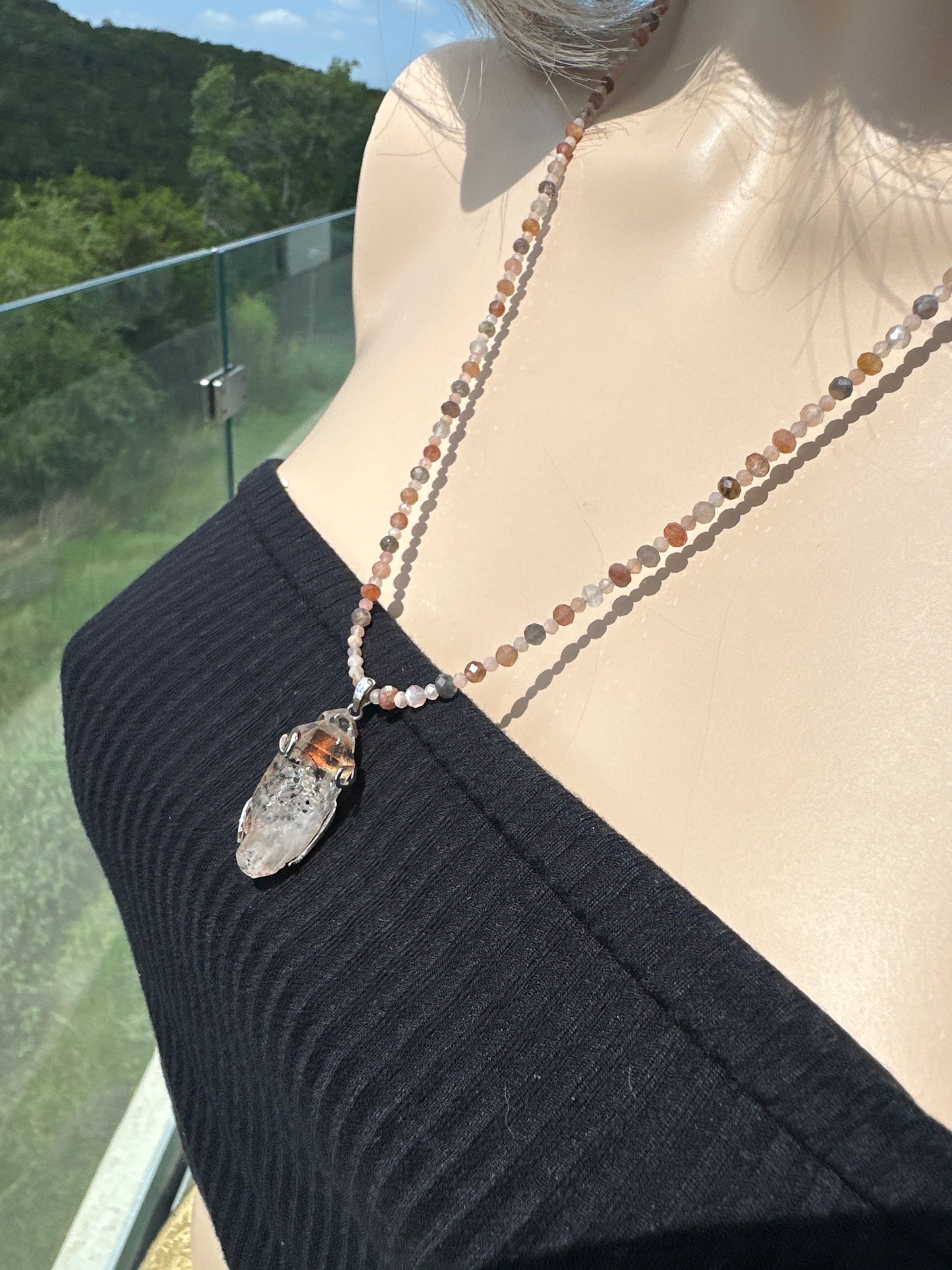*TWIN* Pink Petroleum Enhydro Quartz Necklace