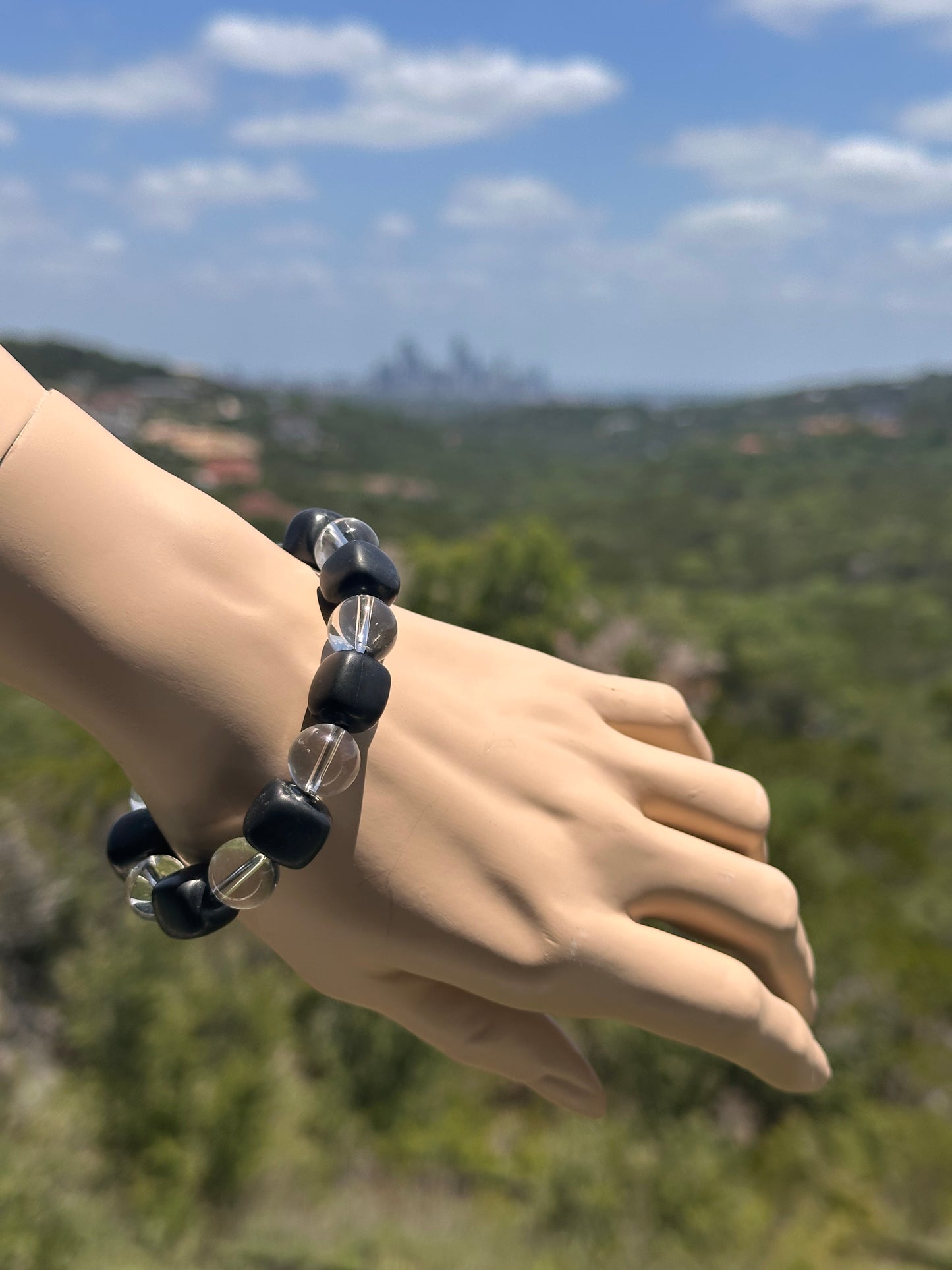 EMF Protection Amplified Clear Quartz and Shungite Custom TMB Bracelet