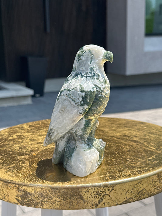 Tree Agate Eagle Carving