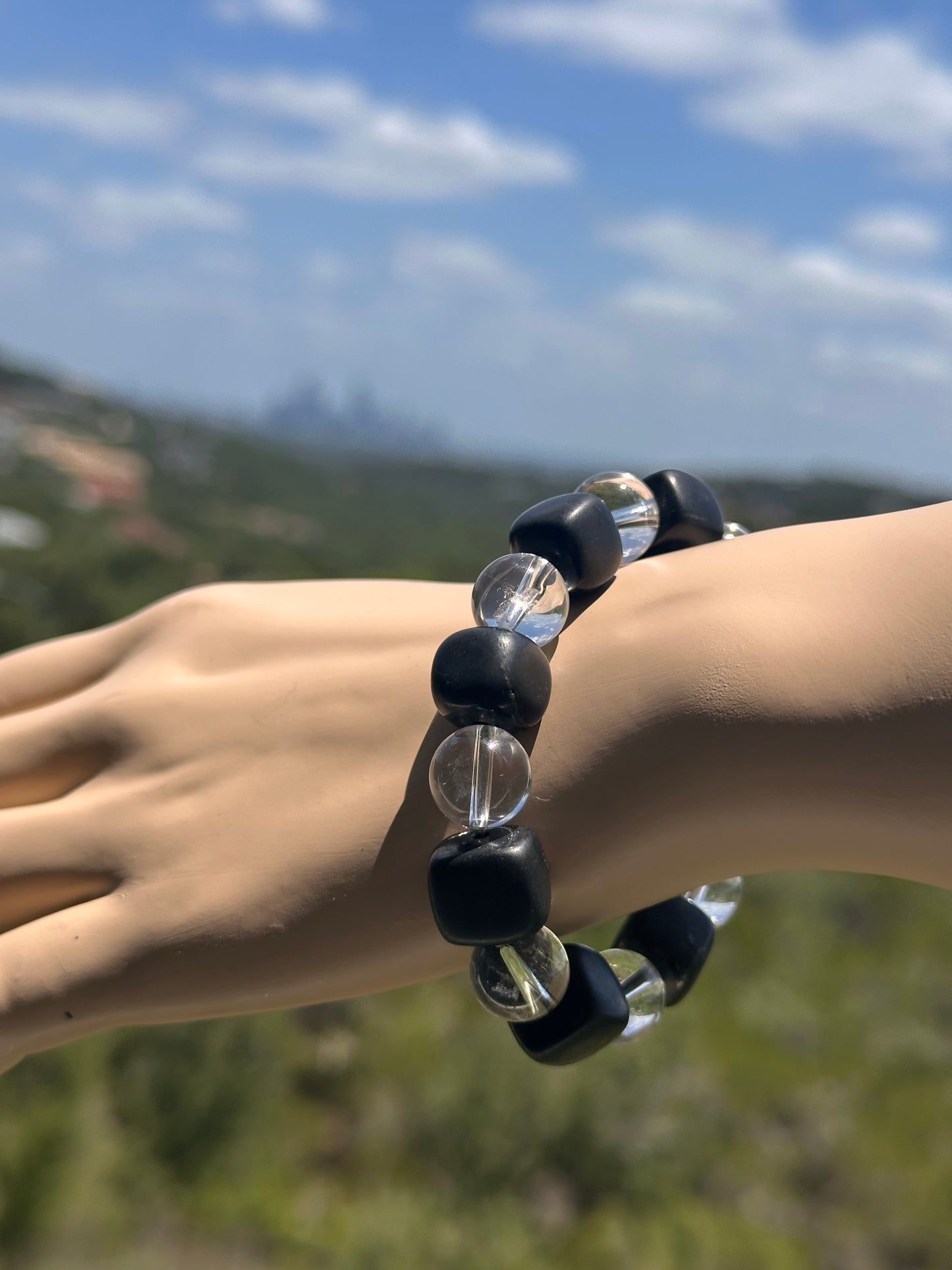 EMF Protection Amplified Clear Quartz and Shungite Custom TMB Bracelet