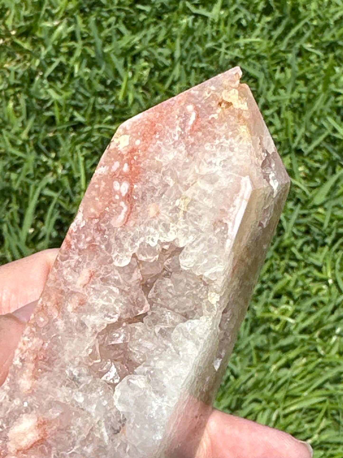 Pink Amethyst Tower with Druzy Cave