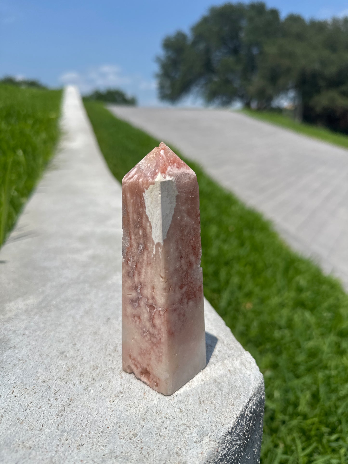 Pink Amethyst Tower with Druzy Cave