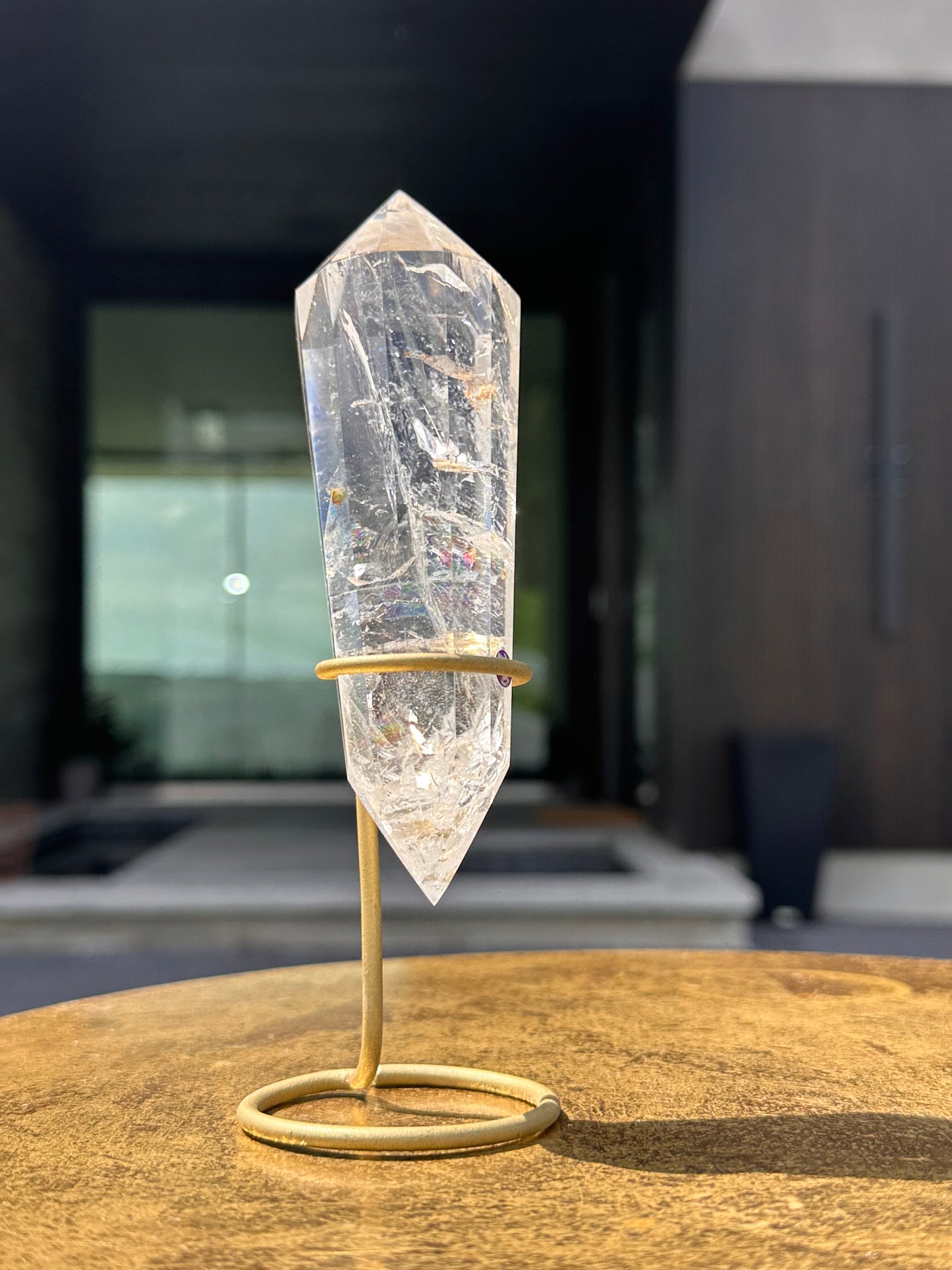 Clear Quartz Rainbow Vogel With Inclusions