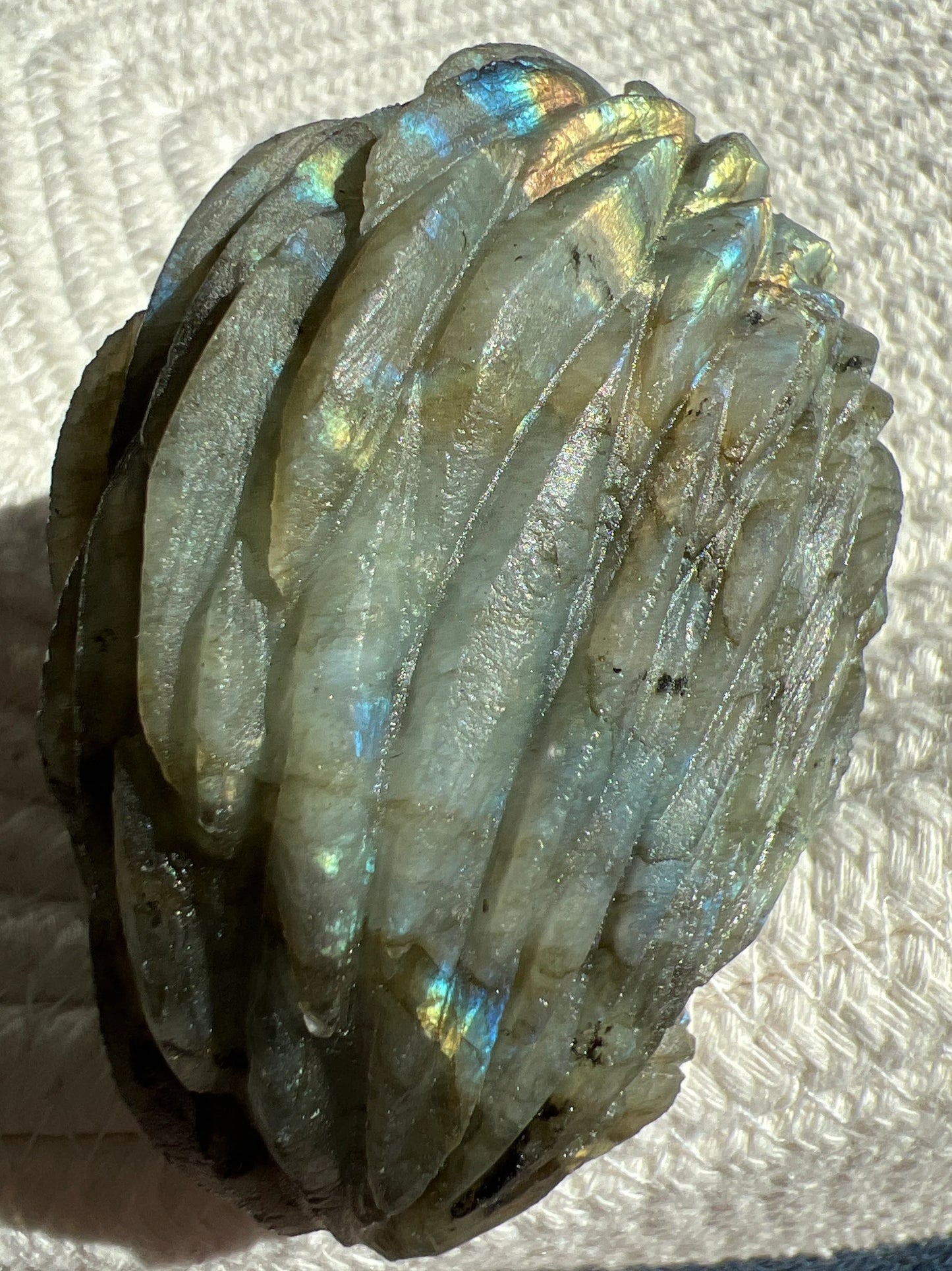 Hedgehog Labradorite Hand Carved Crystal Large