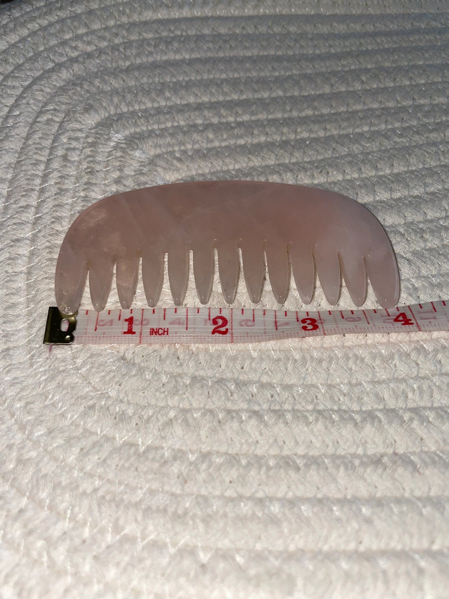 Rose Quartz Natural Crystal Comb 4”