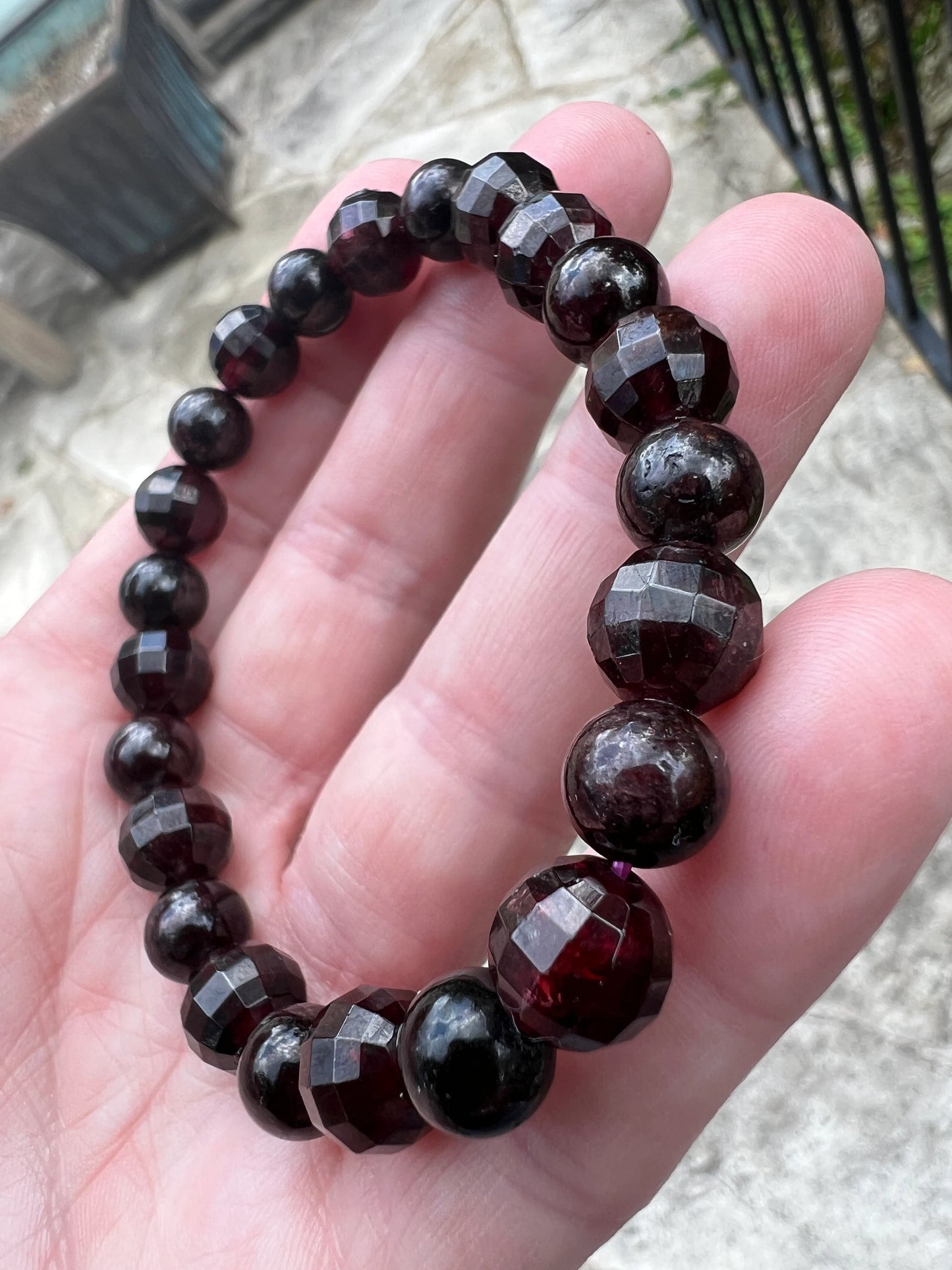 Light My Fire Faceted Garnet TMB Crystal Bracelet