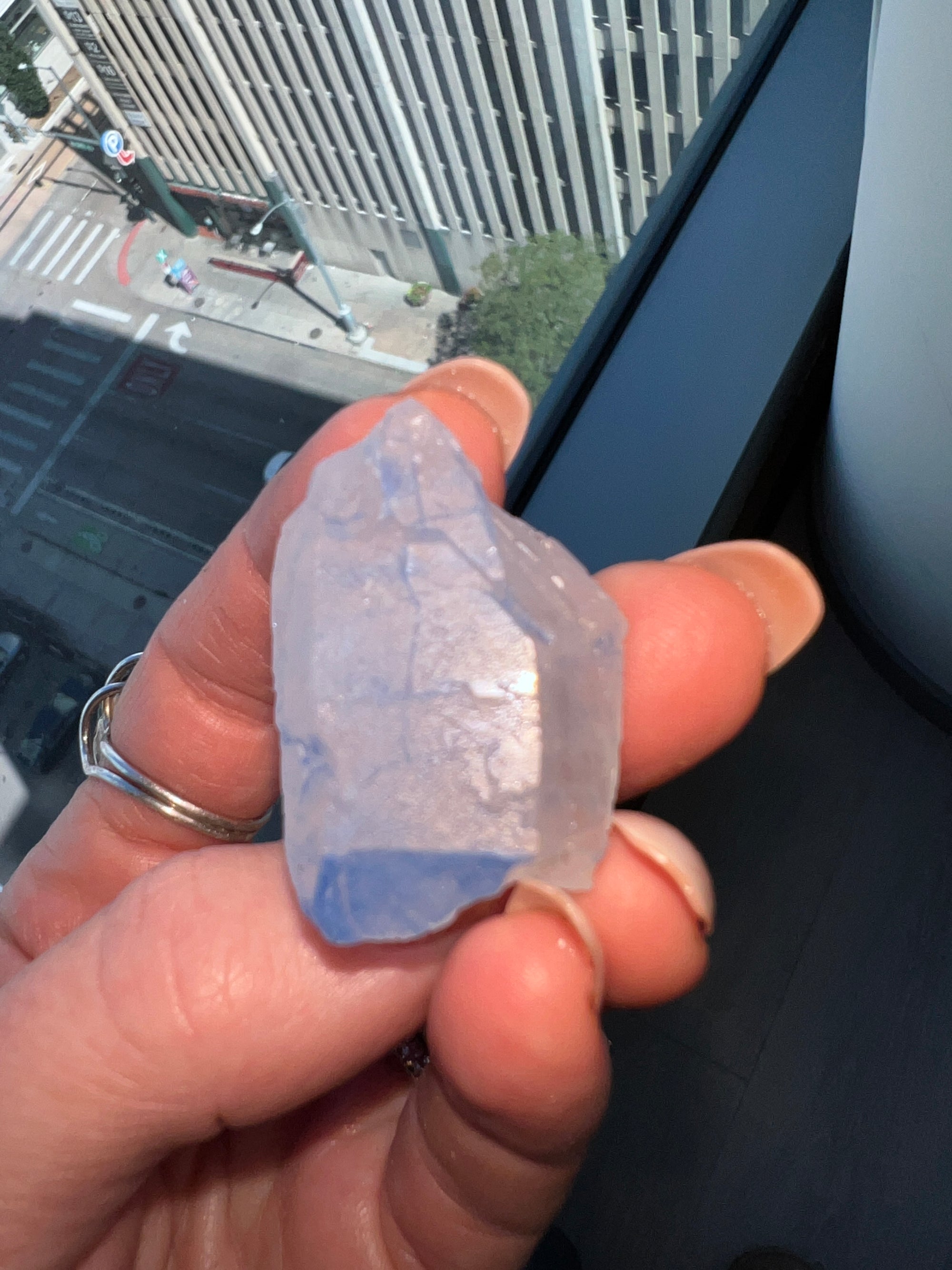 Dumortierite in Clear Quartz