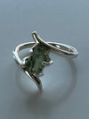 Moldavite Tektite Ring Set in .925 Sterling Silver sz 7.5