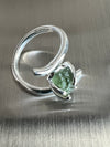 Genuine Moldavite Ring set in SS .925 sz 5.5