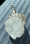 Tibetan Elestial Clear and Smoky Quartz Pendant