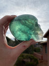 Green Fluorite Skull