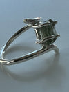 Moldavite Tektite Ring Set in .925 Sterling Silver sz 7.5