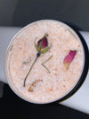 Rose Rosemary 8 oz Bath Salts in a Metal Tin and a Authentic Garnet Crystal