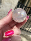 Rose Aura Quartz Crystal Sphere Unicorn Rainbows Fairy Energy 1.25 Inch