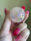 Rose Aura Quartz Crystal Sphere Unicorn Rainbows Fairy Energy 1.25 Inch