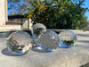 Faceted Clear Crystal Glass Sphere Rainbow Suncatcher 3.25” Free Multi-light stand