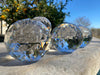 Faceted Clear Crystal Glass Sphere Rainbow Suncatcher 3.25” Free Multi-light stand