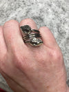 Meteorite Snakehead Sterling Silver .925 Ring sz 7