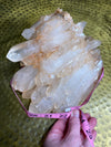 Lemurian Pink Quartz XL Double Terminated Cluster 6.5 lb