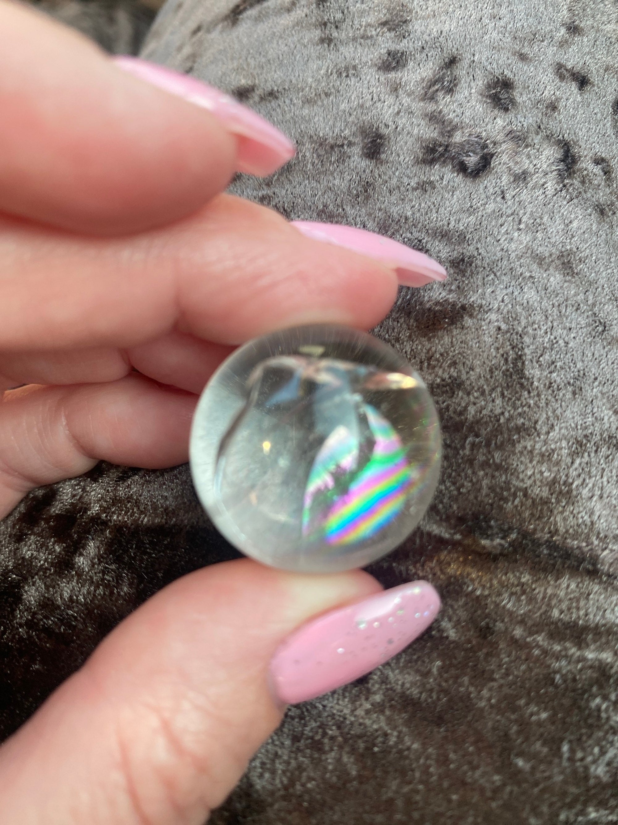 Top Quality Clear Quart Sphere with Tons of Rainbows 1.5” Amplification