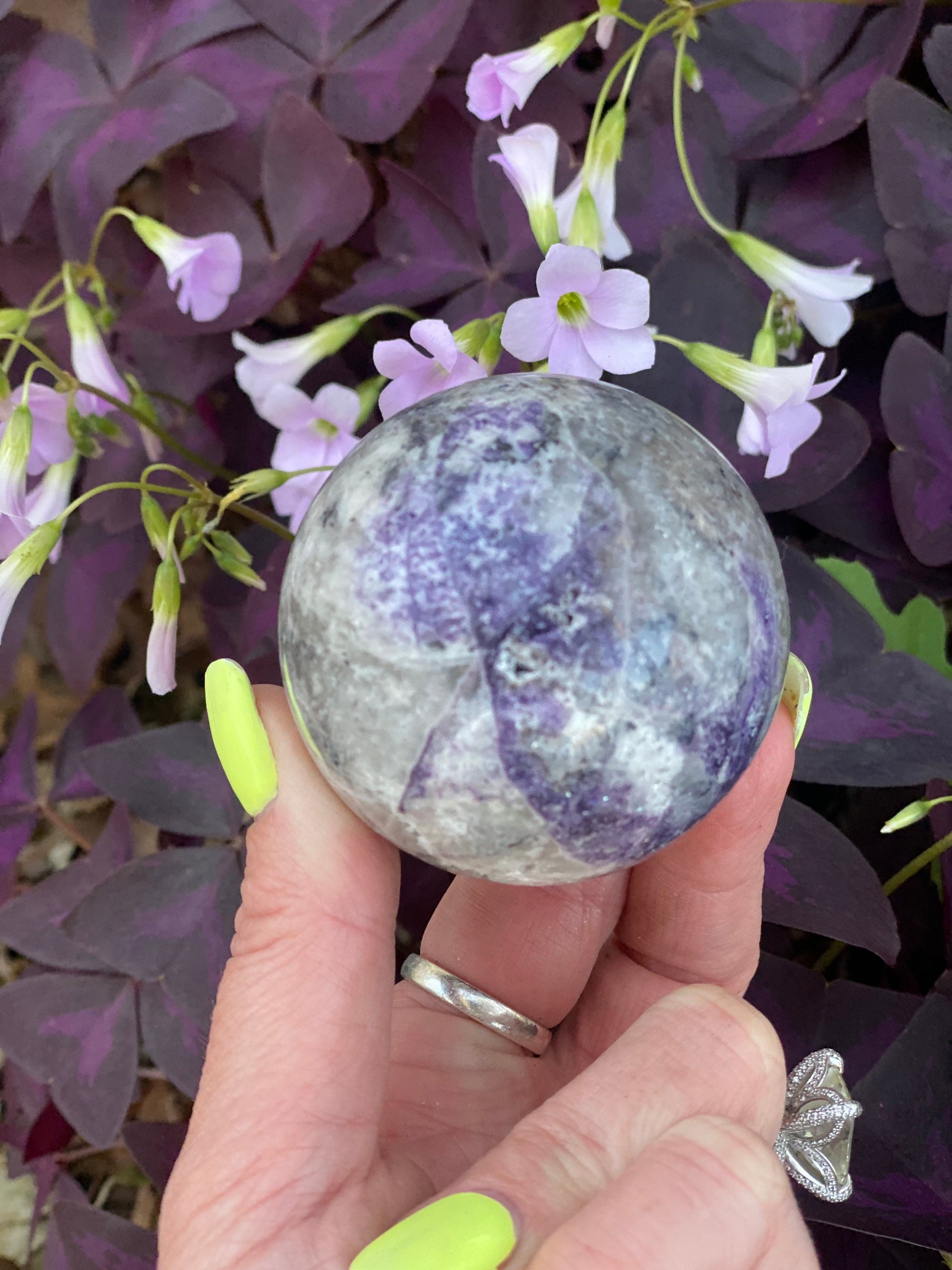 Sphalerite purple Crystal Sphere 2”