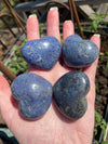 Dumortierite Puffy Peaceful Heart Carvings 1.65 oz to 2.07 oz Each