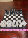 Natural and Black Hand Carved Onyx Chess Board