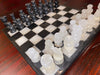 Natural and Black Hand Carved Onyx Chess Board