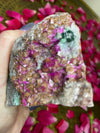 Rosa Cobalto Calcite 15.74 oz Natural Malachite Included