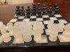 Natural and Black Hand Carved Onyx Chess Board