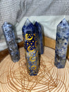 Sodalite Generator Gold Moons and Stars 4” Tall