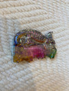 Bright Rainbow Aura Quartz Seahorse Carving 6.19 oz