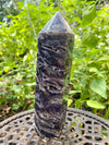 Purple Sphalerite Druzy Crystal Generator Tower 7.5” 1.64 lbs