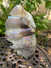 Large Aura Quartz Agate Owl Natural Points 507.8 G