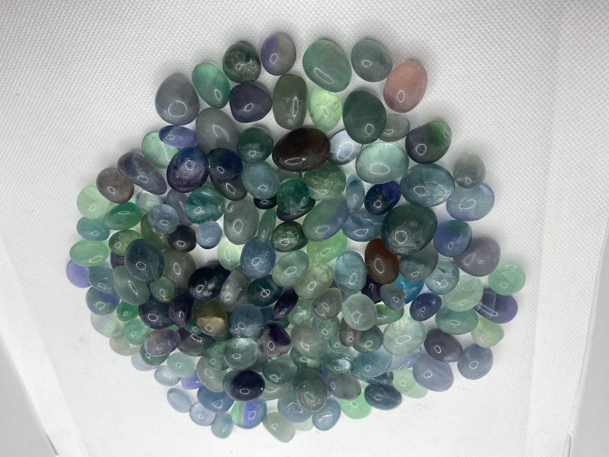 Pastel Rainbow Fluorite Tumbled Crystals 1/2 - 1” each