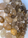 Gold Rultilated Quartz Crystal Tumble .50&quot; to 1.50&quot;