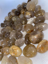 Gold Rultilated Quartz Crystal Tumble .50&quot; to 1.50&quot;